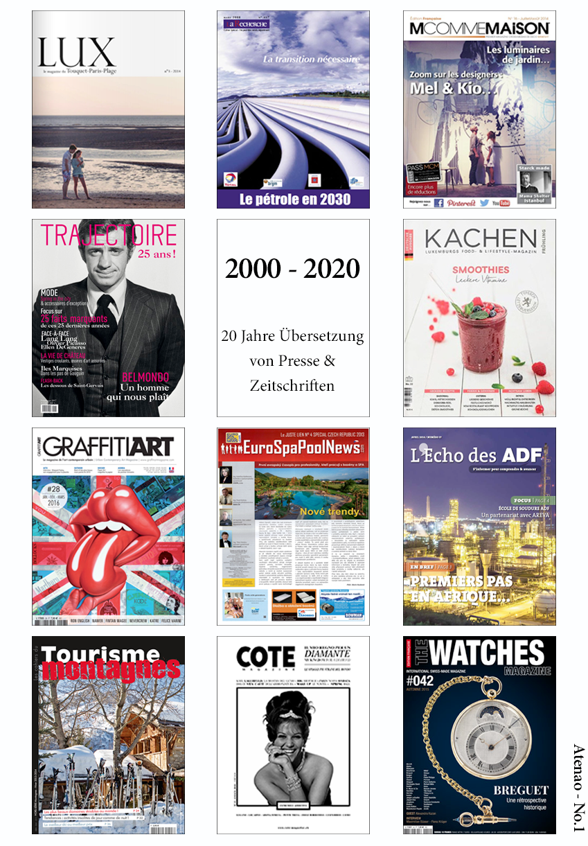 2000-2020 – 20 Jahre Übersetzung von Presse & Zeitschriften